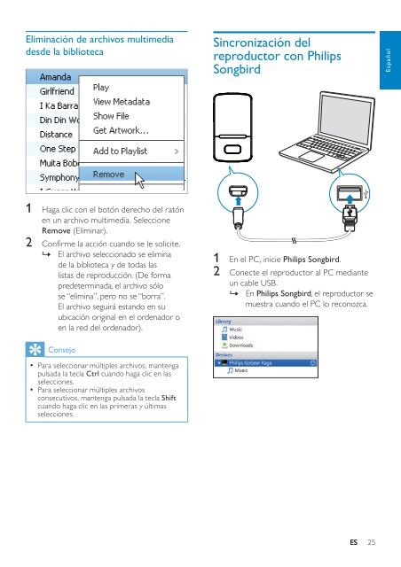 Philips GoGEAR Baladeur MP4 - Mode d&rsquo;emploi - ESP