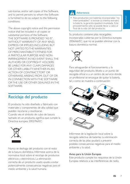 Philips GoGEAR Baladeur MP4 - Mode d&rsquo;emploi - ESP