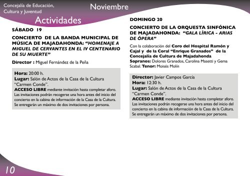 Boletín de Actividades Culturales