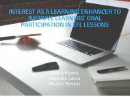 iNTEREST AS A LEARNING ENHANCER TO IMPROVE LEARNERS' ORAL PARTICIPATION IN EFL LESSONS.
