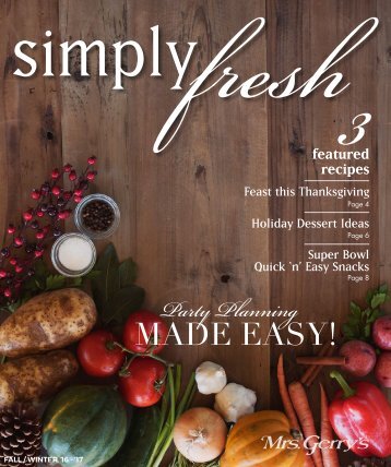 Mrs. Gerry's Kitchen Simply Fresh Fall-Winter 2016-2017