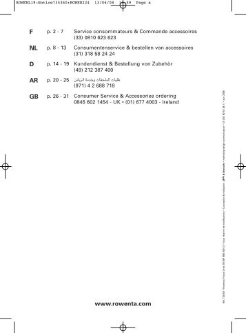 Rowenta CLEANCONTROL RO7517 - CLEANCONTROL RO7517 FranÃ§ais