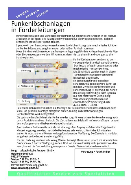 Funkenlöschanlage - LUNG - Lufttechnische Anlagen GmbH