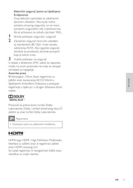 Philips T&eacute;l&eacute;viseur LED - Mode d&rsquo;emploi - HRV