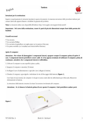 Apple iBook G4 (Fine 2004) - Tastiera - Istruzioni per la sostituzione - iBook G4 (Fine 2004) - Tastiera - Istruzioni per la sostituzione