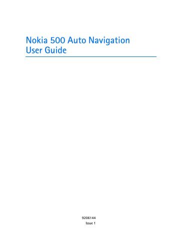 Nokia 500 Auto Navigation - Nokia 500 Auto Navigation manuale d'istruzione