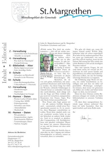 Mitteilungsblatt der Gemeinde - St. Margrethen