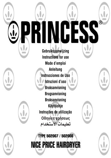 Princess Travel Hairdryer - 502008 - 502008_Manual.pdf