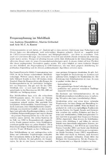 Frequenzplanung im Mobilfunk von Andreas Eisenblätter ... - ZIB