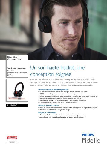 Philips Fidelio Casque avec Micro - Fiche Produit - FRA