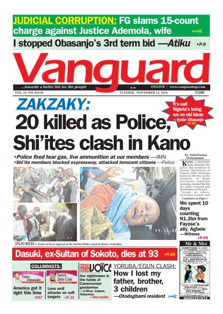 Zakzaky 20 Killed As Police Shi Ites Clash In Kano