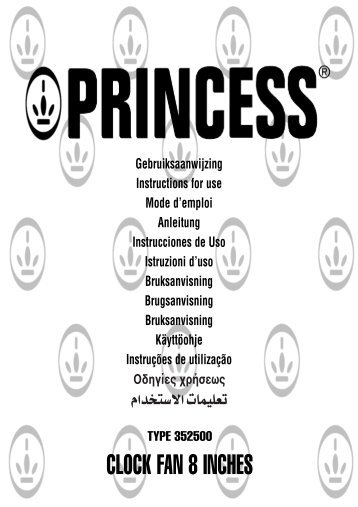 Princess Clock Fan 8" Black - 352500 - 352500_Manual.pdf