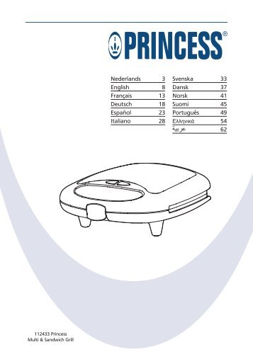 Princess Multi & Sandwich Grill - 112433 - 112433_Manual.pdf