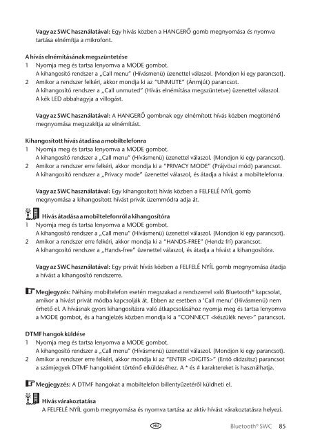 Toyota Bluetooth SWC English Czech Hungarian Polish Russian - PZ420-00293-EE - Bluetooth SWC English Czech Hungarian Polish Russian - Manuale d'Istruzioni