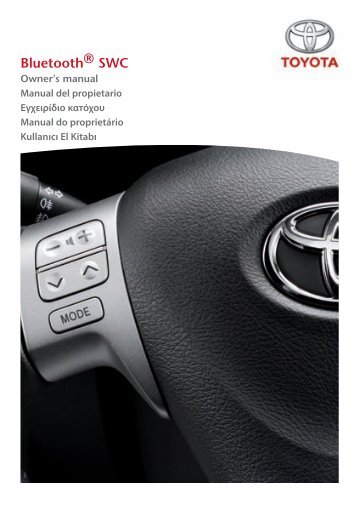 Toyota Bluetooth SWC English Spanish Greek Portuguese Turkish - PZ420-00296-SE - Bluetooth SWC English Spanish Greek Portuguese Turkish - Manuale d'Istruzioni