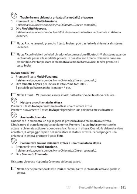 Toyota Bluetooth hands - PZ420-I0290-ME - Bluetooth hands-free system (English French German Dutch Italian) - Manuale d'Istruzioni