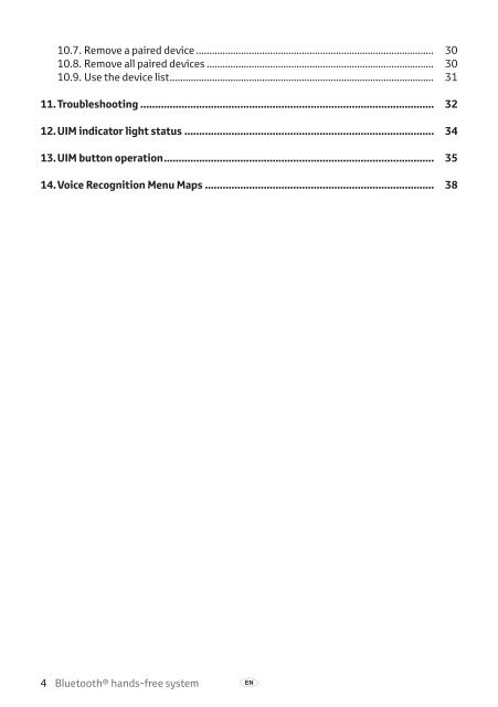 Toyota Bluetooth hands - PZ420-I0291-NE - Bluetooth hands-free system (Danish, English, Finnish, Norwegian, Swedish) - Manuale d'Istruzioni