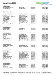 Verzeichnis 2012 - Erdgas Zürich AG