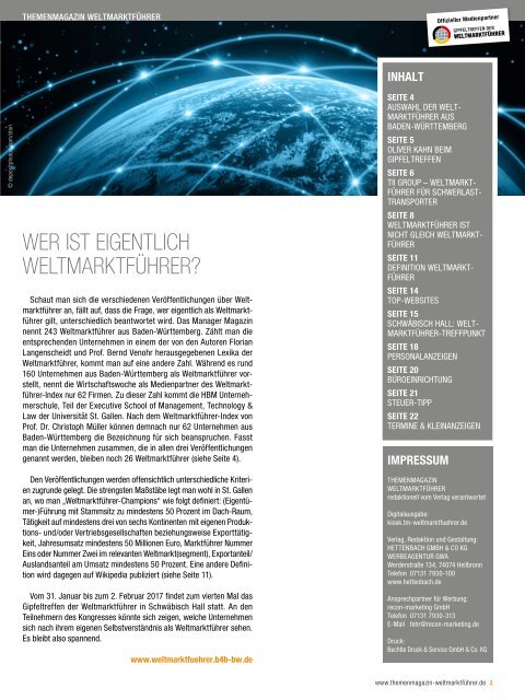 WELTMARKTFÜHRER FÜR SCHWERLASTTRANSPORTER | Themenmagazin Weltmarktführer 2017