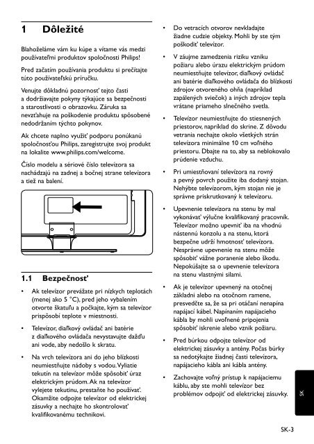 Philips TV LCD - Mode d&rsquo;emploi - SLK