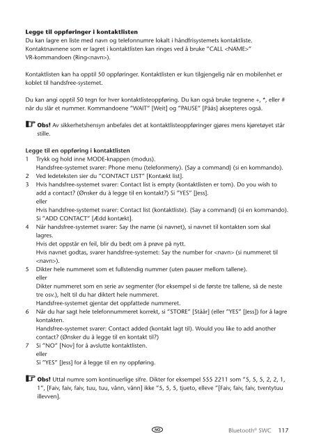 Toyota Bluetooth SWC English Danish Finnish Norwegian Swedish - PZ420-00296-NE - Bluetooth SWC English Danish Finnish Norwegian Swedish - Manuale d'Istruzioni