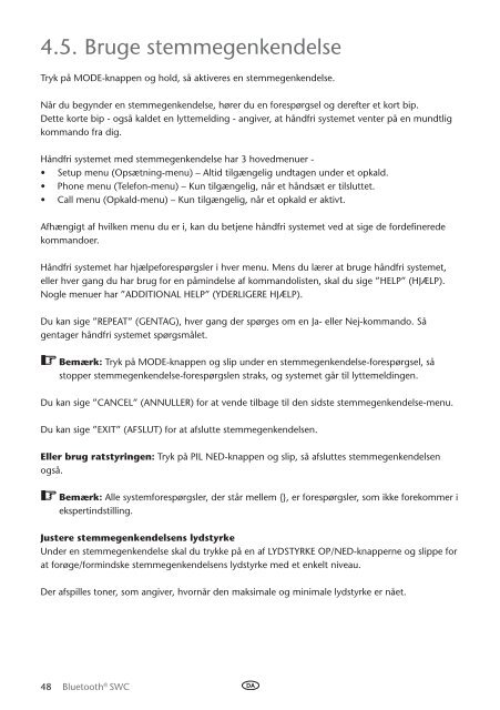 Toyota Bluetooth SWC English Danish Finnish Norwegian Swedish - PZ420-00296-NE - Bluetooth SWC English Danish Finnish Norwegian Swedish - Manuale d'Istruzioni