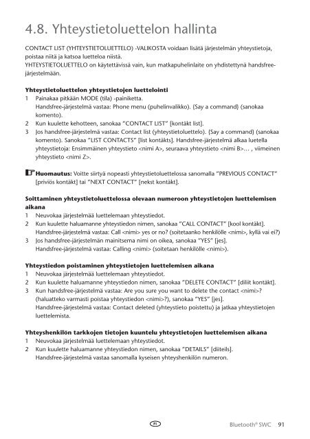 Toyota Bluetooth SWC English Danish Finnish Norwegian Swedish - PZ420-00296-NE - Bluetooth SWC English Danish Finnish Norwegian Swedish - Manuale d'Istruzioni