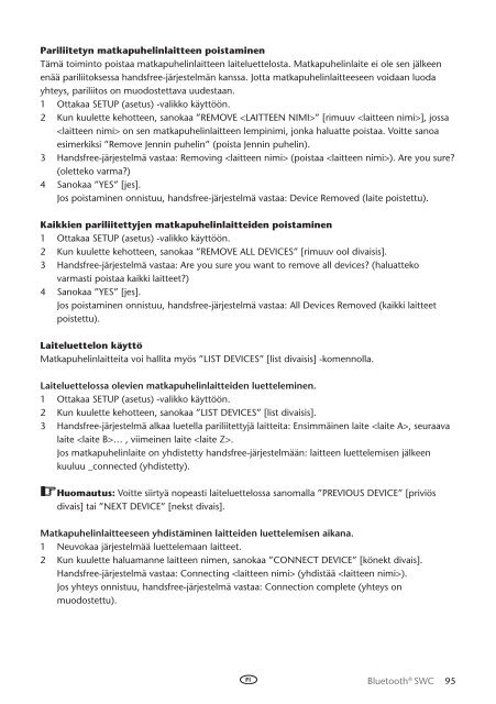 Toyota Bluetooth SWC English Danish Finnish Norwegian Swedish - PZ420-00296-NE - Bluetooth SWC English Danish Finnish Norwegian Swedish - Manuale d'Istruzioni