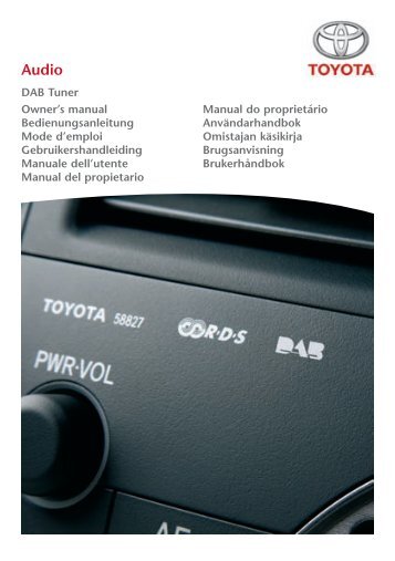 Toyota DAB Tuner - PZ473-X2210-A0 - DAB Tuner - all lanuages - Manuale d'Istruzioni