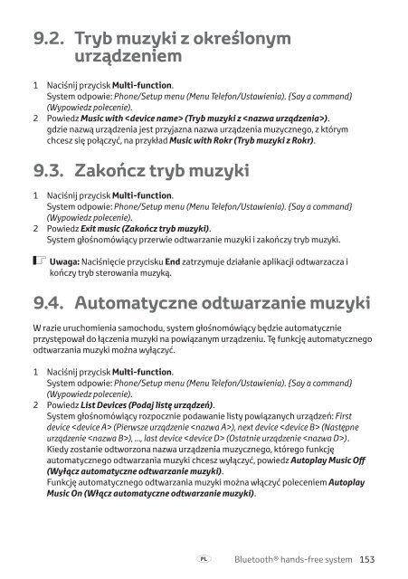 Toyota Bluetooth hands - PZ420-I0291-EE - Bluetooth hands-free system (Czech, English, Hungarian, Polish, Russian) - Manuale d'Istruzioni
