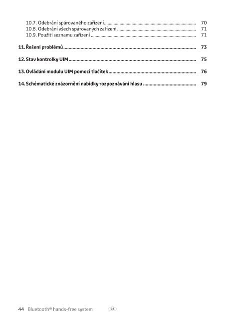 Toyota Bluetooth hands - PZ420-I0291-EE - Bluetooth hands-free system (Czech, English, Hungarian, Polish, Russian) - Manuale d'Istruzioni