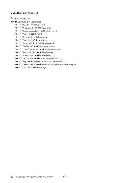 Toyota Bluetooth hands - PZ420-I0291-EE - Bluetooth hands-free system (Czech, English, Hungarian, Polish, Russian) - Manuale d'Istruzioni