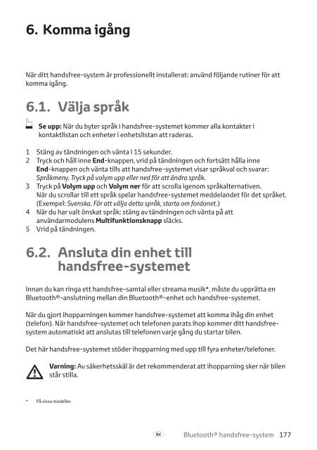 Toyota Bluetooth hands - PZ420-I0291-NE - Bluetooth hands-free system (Danish, English, Finnish, Norwegian, Swedish) - Manuale d'Istruzioni