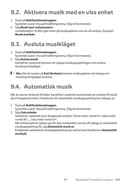 Toyota Bluetooth hands - PZ420-I0291-NE - Bluetooth hands-free system (Danish, English, Finnish, Norwegian, Swedish) - Manuale d'Istruzioni