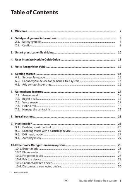 Toyota Bluetooth hands - PZ420-I0291-NE - Bluetooth hands-free system (Danish, English, Finnish, Norwegian, Swedish) - Manuale d'Istruzioni