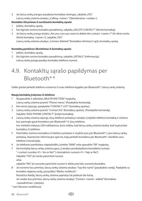 Toyota Bluetooth UIM English Russian Lithuanian Latvian Estonian - PZ420-00295-BE - Bluetooth UIM English Russian Lithuanian Latvian Estonian - Manuale d'Istruzioni