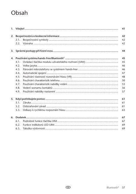 Toyota Bluetooth UIM English Czech Hungarian Polish Russian - PZ420-00292-EE - Bluetooth UIM English Czech Hungarian Polish Russian - Manuale d'Istruzioni