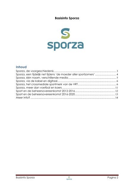 Brochure Sporza versie 2016