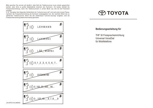 Toyota THF - Not specified - THF - German - Manuale d'Istruzioni