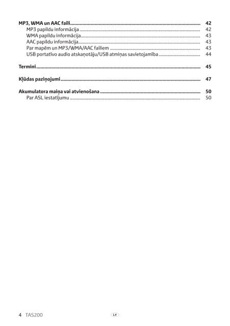 Toyota TAS200 - PZ420-00212-LV - TAS200 (Latvian) - Manuale d'Istruzioni