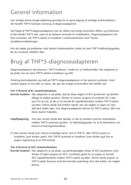 Toyota THF - PZ456-00290-70 - THF-5 diagnostic adapter - Manuale d'Istruzioni