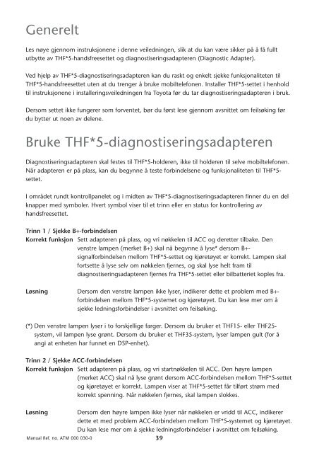 Toyota THF - PZ456-00290-70 - THF-5 diagnostic adapter - Manuale d'Istruzioni