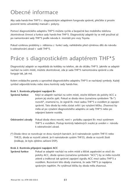 Toyota THF - PZ456-00290-70 - THF-5 diagnostic adapter - Manuale d'Istruzioni