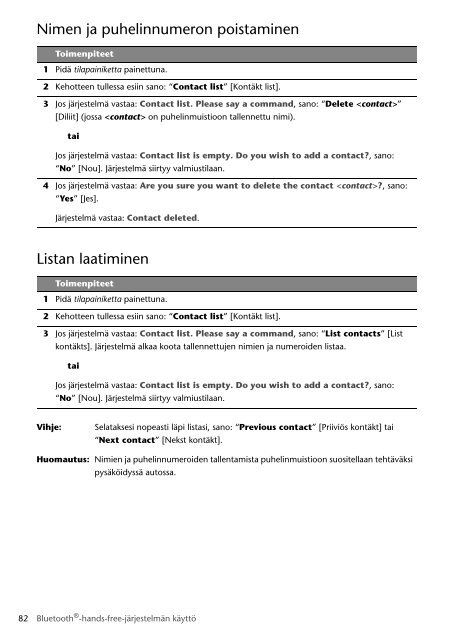 Toyota Bluetooth SWC English Danish Finnish Norwegian Swedish - PZ420-00291-NE - Bluetooth SWC English Danish Finnish Norwegian Swedish - Manuale d'Istruzioni