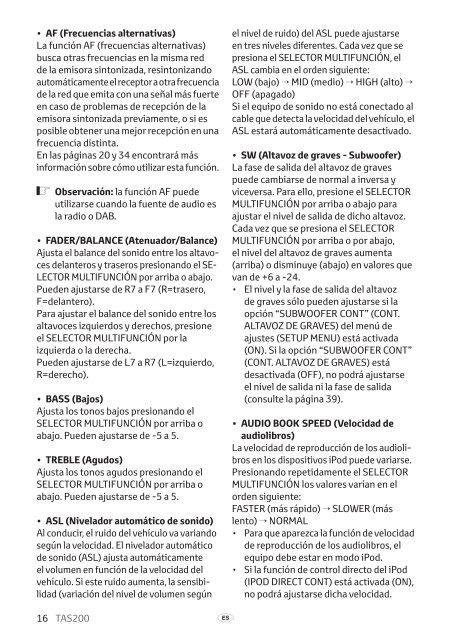 Toyota TAS200 - PZ420-00212-ES - TAS200 (Spanish) - Manuale d'Istruzioni