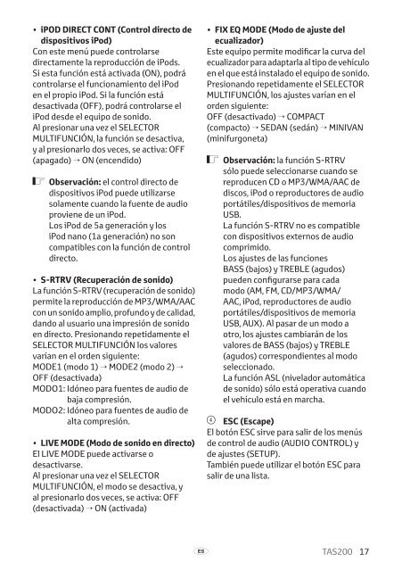 Toyota TAS200 - PZ420-00212-ES - TAS200 (Spanish) - Manuale d'Istruzioni