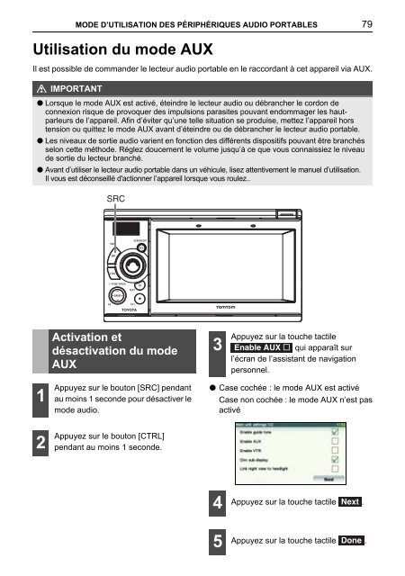 Toyota TNS410 - PZ420-E0333-FR - TNS410 - French - Manuale d'Istruzioni