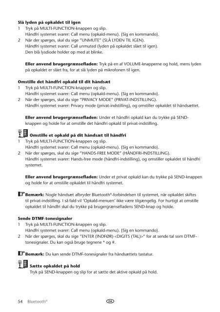 Toyota Bluetooth UIM English Danish Finnish Norwegian Swedish - PZ420-00292-NE - Bluetooth UIM English Danish Finnish Norwegian Swedish - Manuale d'Istruzioni