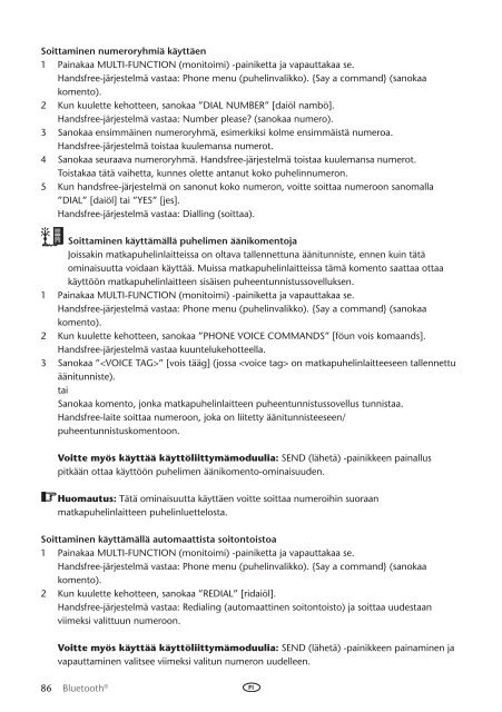 Toyota Bluetooth UIM English Danish Finnish Norwegian Swedish - PZ420-00292-NE - Bluetooth UIM English Danish Finnish Norwegian Swedish - Manuale d'Istruzioni