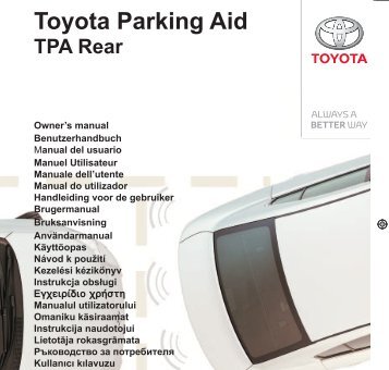 Toyota TPA Rear - XXXXX-XXXXX-XX - TPA Rear - Manuale d'Istruzioni